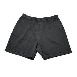 Lauren Ralph Lauren Women's Black 100%‎ Cotton Pleated High Waist Shorts Size 14